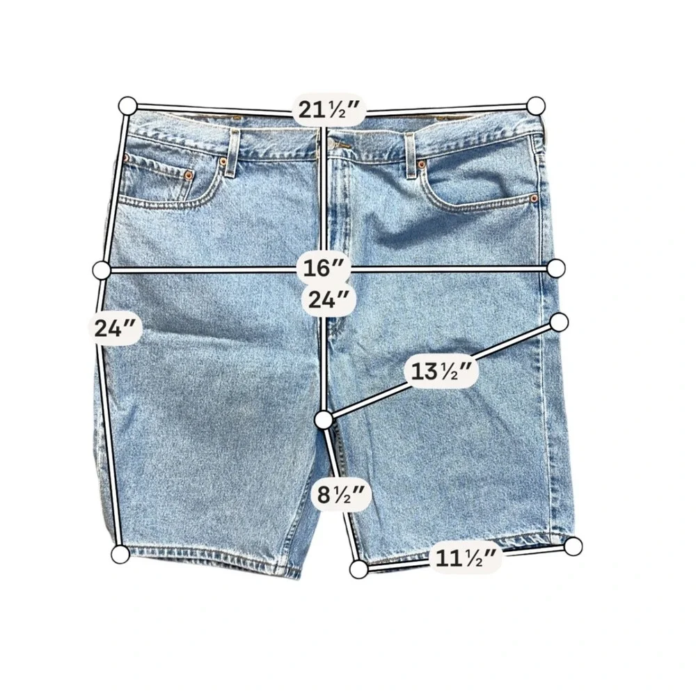 Levi's 505 Vintage Regular Fit Denim Shorts Mens 44 Blue Excellent Light‎ Wash